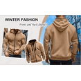 thumbnail image 3 of Timoontee Mens Zip Up Hoodies Lightweight Casual Long Sleeve Hooded Sweatshirts Workwear Tops Outdoor Workout Athletic Sweatshirts Brown L, 3 of 7
