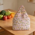 thumbnail image 6 of Bomd Reusable Shrink Grocery Bags, Colorful Flower Pattern Shopping Tote Bag, Portable Eco Handbag Multifunctional Storage Bag for Groceries Travel Beach Outdoor Daily Use Pink, 6 of 6