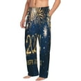 thumbnail image 2 of Easygdp Happy New Year 2024 (3) Men's Pajama Pant, Sleep Elastic Waistband Lounge Pants - Large, 2 of 9