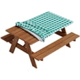 thumbnail image 5 of Sorefy Vinyl Fitted Picnic Table Cover, Checkered Design, Flannel Backed Lining, 30" x 60" Green, 5 of 5