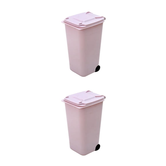 Bote de basura de escritorio Cateissary 2Conjunto Rosa claro