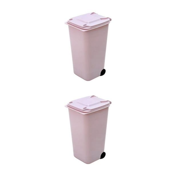 Bote de basura de escritorio Cateissary 2Conjunto Rosa claro