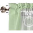 thumbnail image 5 of Summer Ombre Green 3 PCS Kitchen Curtain Valance and Tiers Set, Rod Pocket Small Half Tier Valances Window Curtains Panel, Laundry Theme Wash Dry Fold Repeat 55"x24" (Set of 2 Tiers & Valance), 5 of 5