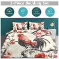 thumbnail image 5 of 3 Pcs Soft Bedding Set, Includes 1 Duvet Cover with Zipper And 2 Pillow,Shams Oil Rooster Queen(90"×90"), 5 of 8