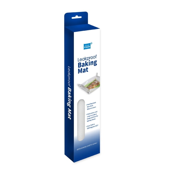 Grand Fusion - Leakproof Baking Mat Non-Stick Sheet Pan Cleaning Liner 11.8"x15.75" Silicone - Clear