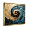 thumbnail image 2 of Designart "Golden Azure Swirl Simplistic Pottery" Abstract Spirals Picture Framed Wall Art Living Room, 2 of 5