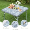 thumbnail image 4 of Blue Ethnic Mandala Pattern Square Fitted Tablecloth with Elastic Edge,Square Table Cover,Washable Elastic Table Cover for Home Kitchen Party Decor 34"x34", 4 of 6