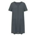 thumbnail image 4 of Short Housecoat for Women Full Zip Lounge Robes Short-Sleeve Loungewear Bathrobes Comfort Nightgown Sleepwear, 4 of 6