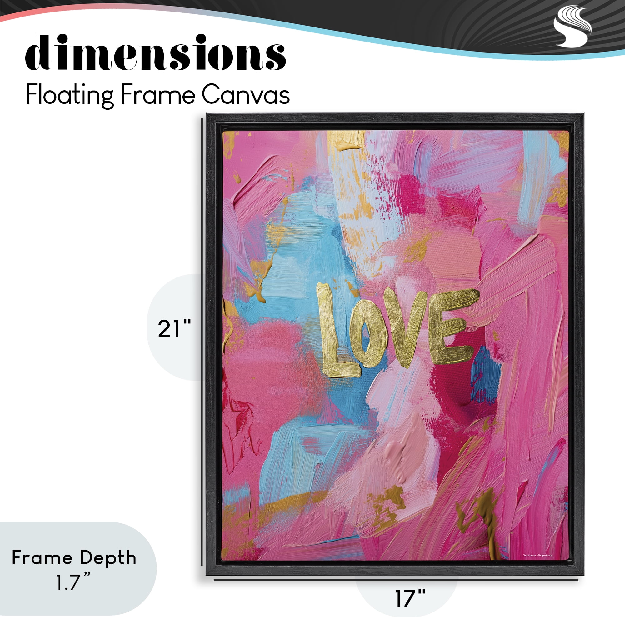 Stupell Industries Glam Love In Motion Black Framed Floater Canvas Wall Art, design by Svetlana Aleynikova