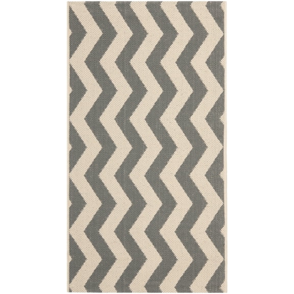 Safavieh Courtyard Ayden Chevron Indoor/Outdoor Area Rug, Gray/Beige, 2' x 3'7"