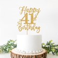 thumbnail image 2 of Topper para pastel Yotawebery 41.º cumpleaños con brillo dorado, 2 of 7