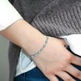 thumbnail image 4 of Gem Stone King 925 Sterling Silver Round Swiss Blue Topaz Tennis Bracelet for Women (3.50 Cttw, Gemstone November Birthstone, Round 4.5MM, Fully Adjustable up to 9 inch), 4 of 4