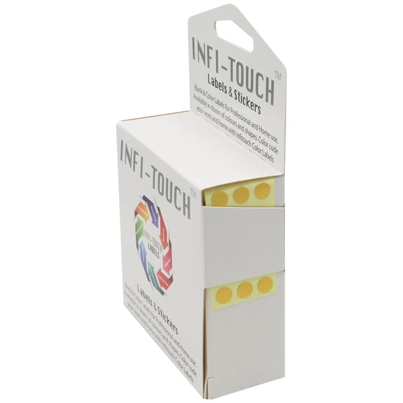 Infi-Touch Labels 1/4 inch Round Permanent Color-Code Dot Stickers, 1000 per Dispenser Box (Metallic Bronze)