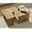 Natural, variant on VESCASA Modern L Shaped Nesting Coffee Table Set of 2 Modular Rectangle Walnut Wood Table for Living Room
