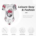 thumbnail image 4 of Logiee Cute Poodle Dog Print Women's Short Sleeve Bodysuit,Crew Neck Soft Comfortable Fit Sexy Top,Body Suit Shirts,Short Sleeve T-Shirts-Medium, 4 of 7