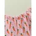 thumbnail image 6 of aturustex Toddler Baby Girls Easter Bubble Romper Outfits 0 3M 6M 12M 18M Infant Long Sleeve Smocked Bodysuits Carrot Pattern Jumpsuit Elastic Crew Neing Fall Daily Clothes for Holiday Party, 6 of 7