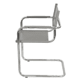 thumbnail image 3 of Breuer Chair Company Mart Stam Cantilever Armchair Arm Chair w/ Chrome Steel Frame & Gray Bonded Leather by Furnish Theory, 3 of 7