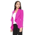 thumbnail image 2 of Women's Elegant Solid Stretch Open Front Long Sleeve Blazer Jacket, 2 of 5