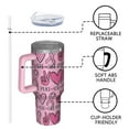 thumbnail image 4 of Pink Breast Cancer and Love Tumbler with Handle and Lid,40oz Double Wall Vacuum Insulated Tumbler,Cups Gift for Women and Men, 4 of 7