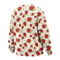 thumbnail image 5 of SCRAWLGOD Christmas Poinsettia Stars White Women's Sweatshirt Casual Crew Neck Sweatshirts Cozy Loose Fit Long Sleeve Pullover Tops with Pockets Fall Winter Clothes, S, 5 of 7