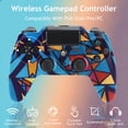 thumbnail image 4 of Wireless Controller Compatible with P4/P4 Slim/P4 Pro/Windows PC, Colorful Graffiti, 4 of 7