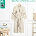thumbnail image 5 of American Soft Linen, 100% Cotton Turkish Bathrobe - Soft, Absorbent, & Luxurious for Women, Small - Beige, 5 of 9