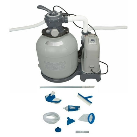 Intex 2650 GPH Sand Filter Pump & Saltwater System Set w/ Deluxe Maintenance