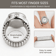 thumbnail image 4 of Jessica Simpson Women's Silver Adjustable Ring Watch – Crystal Bezel, Quartz Analog Mini Dial, Stretch Band Fashion Jewelry Accessory, 4 of 8