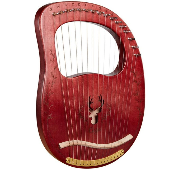 Youkk Harpe de Lyre Portable 16 Cordes Harpe Petite Harpe Instrument de Musique Son Stable Harpe Café