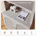 thumbnail image 3 of Aitjunz 77.6" Tall Pantry Cabinet, Kitchen Pantry Storage Cabinet with Adjustable Shelves, Open Storage and 2 Fluted Doors, Freestanding Kitchen Cabinet for Dining Room, Light Gray, 3 of 8