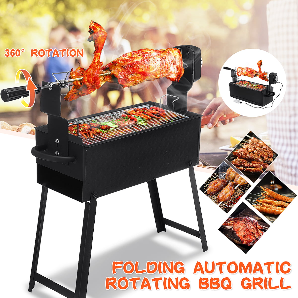12-Inch Foldable Barbecue Grilling Charcoal Oven with Digital Thermometer. TUSY Ceramic Griller Charcoal Grill Advanced Portable Red