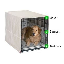 Complete 3 Pc Dog Crate Bedding Set Includes Crate Pad Crate Cover and Bumper X-Large 48 by Pet Dreams Graphite Gray 