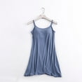 thumbnail image 5 of DJskiyers Womens Built in Bra Camisole Crew Neck Nightgown Spaghetti Straps Tank Dress Sleeveless Chemise Trendy Night Dress, 5 of 6