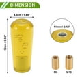 thumbnail image 4 of Perillas de cambio de cristal cilíndricas de ofertas únicas, perilla de cambio universal de acrílico para vehículos automáticos y manuales con 2 adaptadores, 1 juego, amarillo, 10 cm, 4 of 6