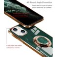 thumbnail image 4 of Compatible with iPhone 13 Case 6.1” Slim Thin Silicone Cover with Ring Holder Magnetic Kickstand Shockproof Protective Phone Cases Soft TPU Bumper - Green, 4 of 9
