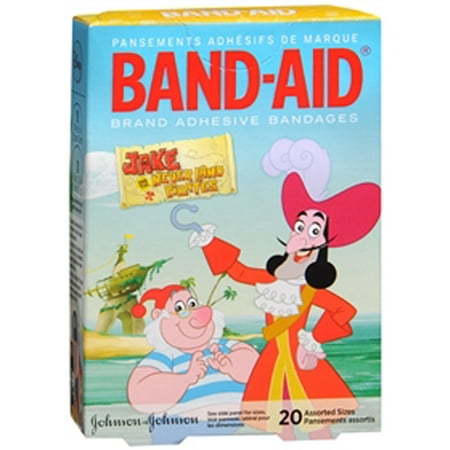 Band-Aid Adhesive Bandages Disney Jake And The Never Land Pirates, Assorted Sizes, 20 Ct