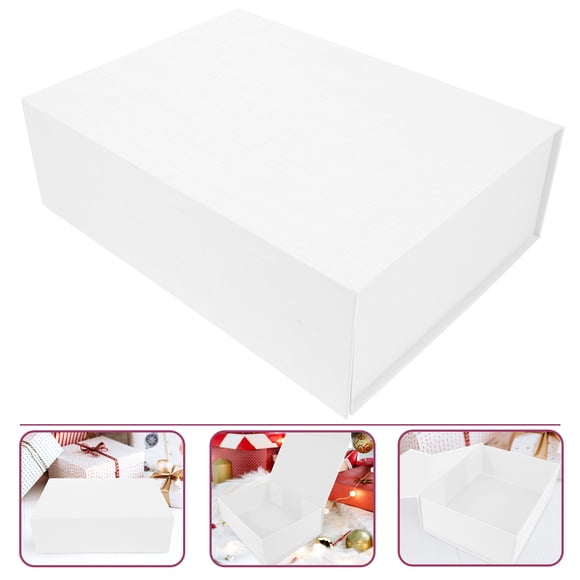 GOOHOCHY 2Set Small Party Favor Boxes White Gift Box Rectangular for Valentine's Day Gifts