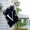 thumbnail image 3 of America Forever Winter Monogram Letter V House Flag Vertical Double Sided 28 x 40 inches Christmas Holiday Seasonal Flags for Outdoor, Yard, Porch Decoration, Silver Snowflakes Decoration, 3 of 5