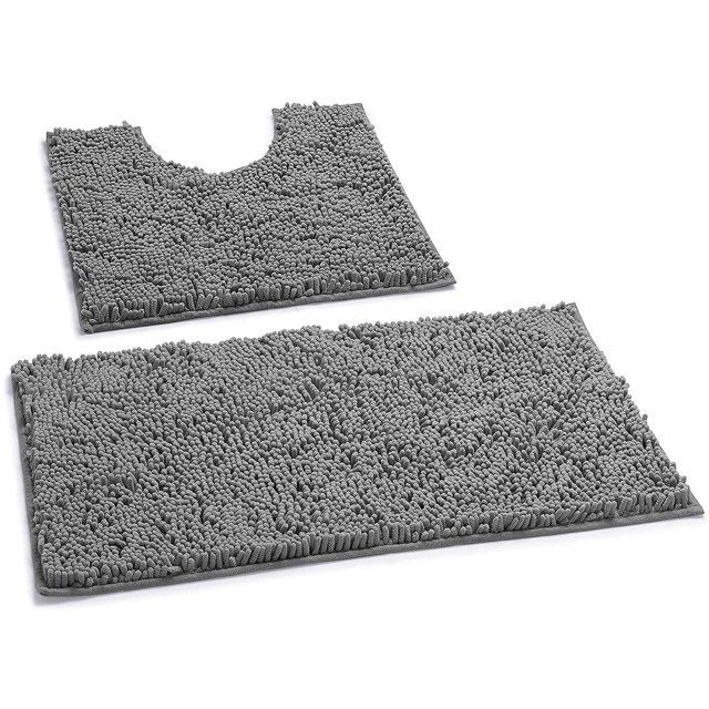 Alfombras de Baño Luxurux Sin Resbalón Súper Suave Chenille de Baña de Baño de Lujo Juego de Contono, Alfombra de Ducha de Lujo Suave +Tocador. LuxUrux tapetes para baño