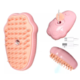 thumbnail image 1 of 3-in-1 Pet Multifunctional Grooming Tool: Electric Steam Spray Brush with Massage Function for Cats & Dogs, Anti-Tangle, Reduces Shedding, Safe Round Tips - Cat Paw Design in Pink, 1 of 6