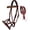 Mahogany/Beaded, variant on Horse Western Black Leather Padded Bitless Training Sidepull Bridle Reins 77RS19BK-F