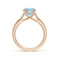 thumbnail image 2 of Angara Natural 1.6 Ct. Aquamarine Solitaire Ring in 14K Rose Gold for Women (Ring Size: 4.5), 2 of 10