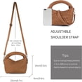 thumbnail image 3 of LHSHID Women Woven Tote Small Crossbody Bag, Weave Quilted Purse Square Shoulder Bag Woven Handbag with Detachable Strap, 3 of 6