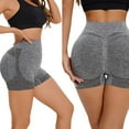 thumbnail image 6 of JJHGVB Gym Shorts Women Yoga Shorts Women's Tummy Athletic Shorts Stretch Workout Biker Shorts Butt Lifting Scrunch Gym Shorts Athletic Shorts Butt Lifting Shorts Gray M, 6 of 6