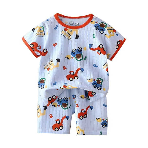 XZNPDUCQ Toddler Girls Clothes Two Piece Kids Summer Outfit Cute Ruffle Sleeve Twist Front Shirt and Bowknot Shorts Sets T-Shirt Set 3-6 Months Blue