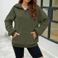 thumbnail image 6 of VNKIDY Women's Sweatshirt Casual Solid Color Loose Fit Half Zip Lapel Pullover Long Sleeve Athletic Sweatshirts For Outdoor Wear Soft Tops, 6 of 7