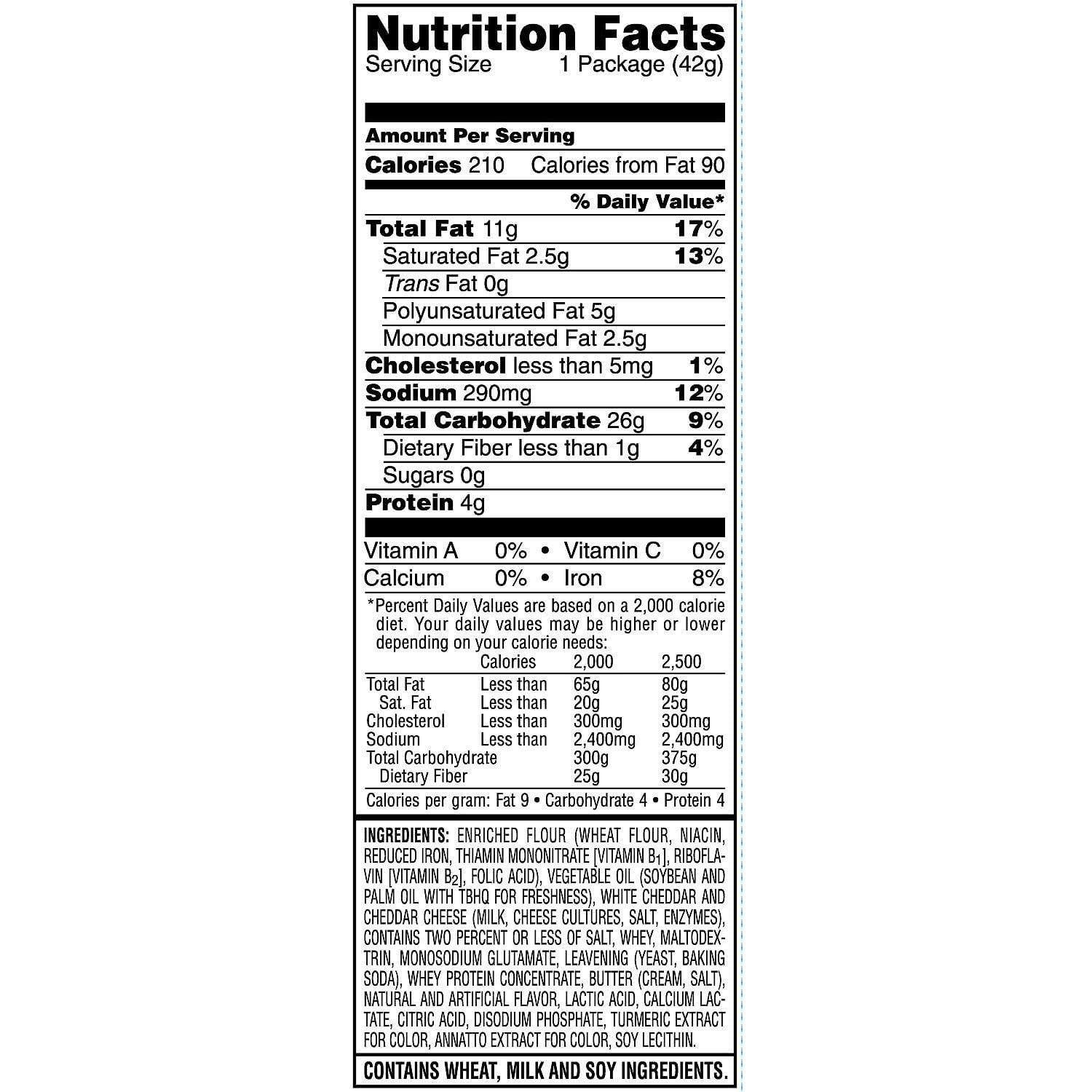 Cheez-It White Cheddar Crackers Snack Packs, 1.5 Oz, 45 Ct