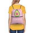 thumbnail image 4 of Sigee Cute Avocado for Drawstring Zipper Backpack ,Waterproof, Durable, Lightweight Gym Bag for Sports, 4 of 5
