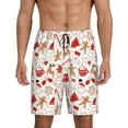 thumbnail image 1 of Bingfone Gingerbread Holiday Sweets for Men's Short Pajama Pants, Elastic Waist Drawstring Summer Shorts-Medium, 1 of 6