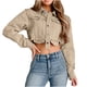thumbnail image 2 of Puntoco Coat Chaqueta Vaquera De Manga Más Delgada Con Aspecto De Solapa De Color A La Moda Para Mujer Liquidación Puntoco Puntoco-1, 2 of 7
